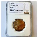 2000 P Sacagawea Dollar Speared Eagle Variety MS65