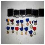 (14) Band Metals with (6) Storage Display Boxes