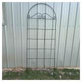 82" Black Metal Arch Top Garden Trellis