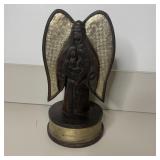 13 1/2" Vintage Carved Wood Angel Nativity: Rustic