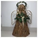 35" Straw Christmas Angel Decor