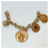 37.7G 14K 7" Charm Bracelet with 4 Charms