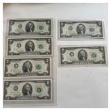 (6) 1976 Star United States $2 Federal Reserve