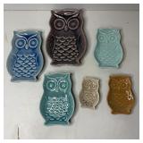 (6) 2000s Decorative Owl Trinkets