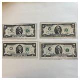 (4) 1976 Star United States $2 Federal Reserve