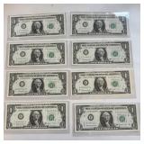 (8) 1963 B United States $1 Federal Reserve Notes