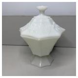 8" Vintage Anchor Hocking Harvest Grapes Milk