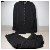 Lauren Ralph Lauren Black Button Up Blazer &