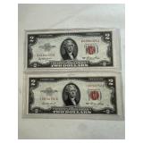 (2) 1953 Red Seal/Star United States $2 Federal