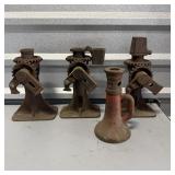 (3) Antique Car Truck Ratchet Screw Jacks