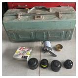 Full Vintage Green Metal Tacklebox with Fishing