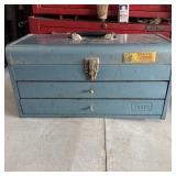 Full Vintage Blue Metal Sears Toolbox
