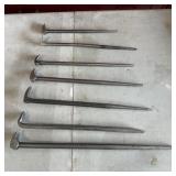 (7) Alignment Rolling Head Crowbars Pry Bars