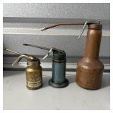 (3) Vintage Pump Oiler Cans