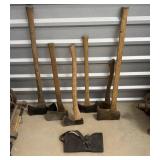 (6) Axes & Leather Cover