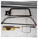 (4) Assorted Saws-Bow/Hacksaws/Dovetail-