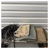 (4) Army Soldier Rain Cape Tents & Rubber Tarp