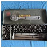 Vintage Hinsdale Metal Box, Craftsman Ratchet,