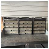 (3) Full Wall Hanging Small Part Storage