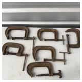 (7) C Clamps- Assorted Sizes