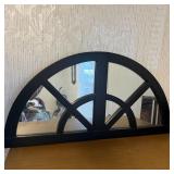 30x15 Black Half-Moon Arch Window-Pane Accent