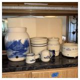 Blue & White Kitchen Pieces -Water Crock, Crock
