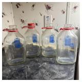 4-Vintage Promised Land Dairy Half-Gallon Clear