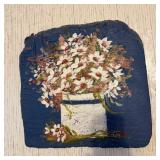 16x17 Hand Painted Solid Wood Floral Wall Art