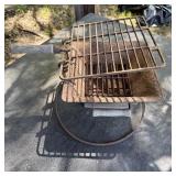 Vintage Rusted Tabletop Hibachi Cast Iron Grill
