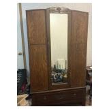 Antique Wardrobe Cabinet Glass Door
