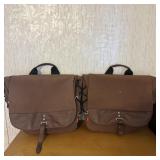 2-Electra City Pannier Bag Brown Canvas Bicycle