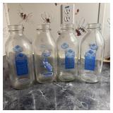 4- Vintage Promised Land Dairy Clear Glass Milk