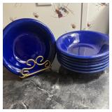 7- Cobalt Blue Gibson Glass Bowls