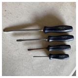 4-Snap-On Flat Slotted Head Screwdriver Set