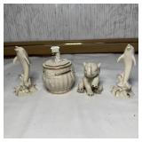 4- Lenox Figurines- Dolphins, Elephant,Trinket