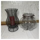 Large Wire Candle Holder & Wire Mounted