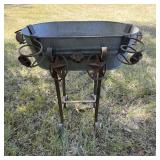 Rustic-Style Galvanized Metal Oval Tub on Stand