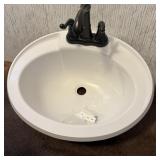 Oval Drop-In Bathroom Lavatory Sink with Brushed