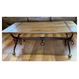 Vintage Equestrian-Style Coffee Table