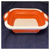 Collapsible Orange & White BBQ Prep Tub
