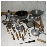 Vintage Kitchen Supplies- Stainers, Spatulas,