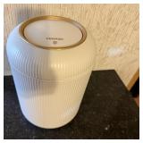 FEIDASH White/Gold Push Top Trash Can