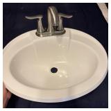 Oval Drop-In Bathroom Lavatory Sink with Brushed