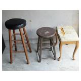 2 Stools and Vintage Footrest