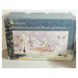 Traditions Porcelain Santa with Sleigh & Reindeer
