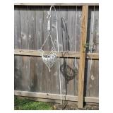 White Metal Hanging Basket Planter