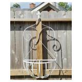 White Metal Wall Mounted Planter Basket