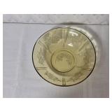 Vintage Federal Glass Amber Bowl, Cabbage Rose