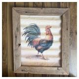 23x19 Vintage Framed Art Rooster Marilyn Rea