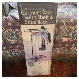 Portable & Adjustable Garment Rack with Shoe Rack
